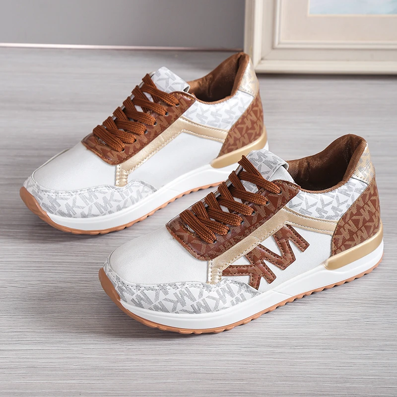 

2023 New Style Women Wedges Sneakers Lace - Up Breathable Sports Shoes Casual Platform Female Footwear Ladies Vulcanized Shoes