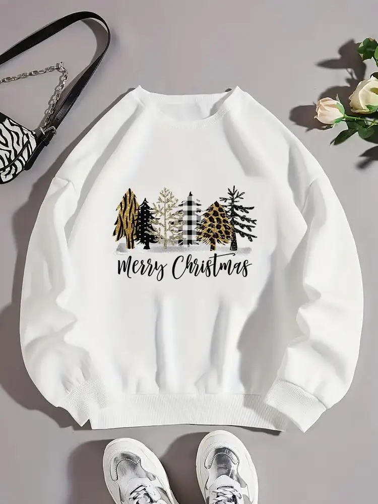 

Plaid Tree Lovely 90s Trend Cute O-neck Fashion Clothing Christmas Holiday New Year Pullovers Female Women Graphic Sweatshirts