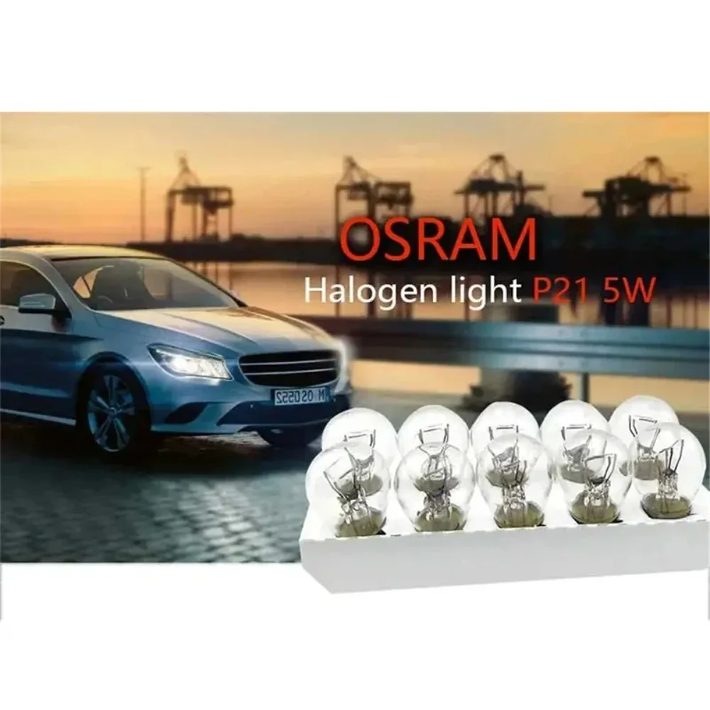 OSRAM 7528 P21/5W Halogen Bulb (S25, BAY15d, 12V) – Dual Filament Turn Signal, Brake & Side Light Bulbs for Cars, 10PCS Pack