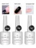 SJP Gel Top Coat set , Gel Booster and Base Coat, 1 PCS 15ML No Wipe Shiny Clear Combination for UV Light Curing Gel Nail Polish 1