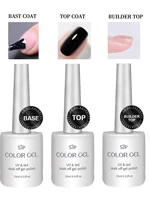 SJP Gel Top Coat set , Gel Booster and Base Coat, 1 PCS 15ML No Wipe Shiny Clear Combination for UV Light Curing Gel Nail Polish 1