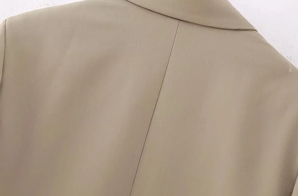 TRAF Women Fashion Oversized Front Buttoned Blazer Coat Vintage Long Sleeve Flap Pockets Female Outerwear Chic Casual Tops