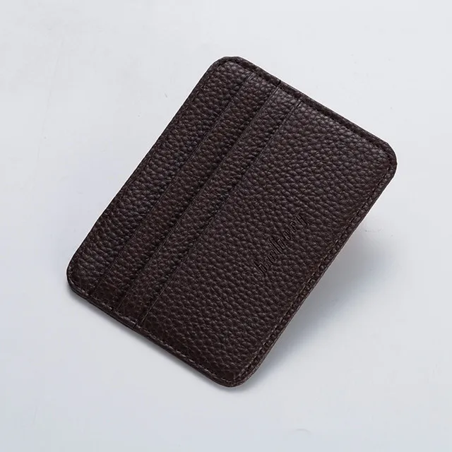 Men Card Holder Pu Leather 6 Cards Slot Ultra-thin Lichee