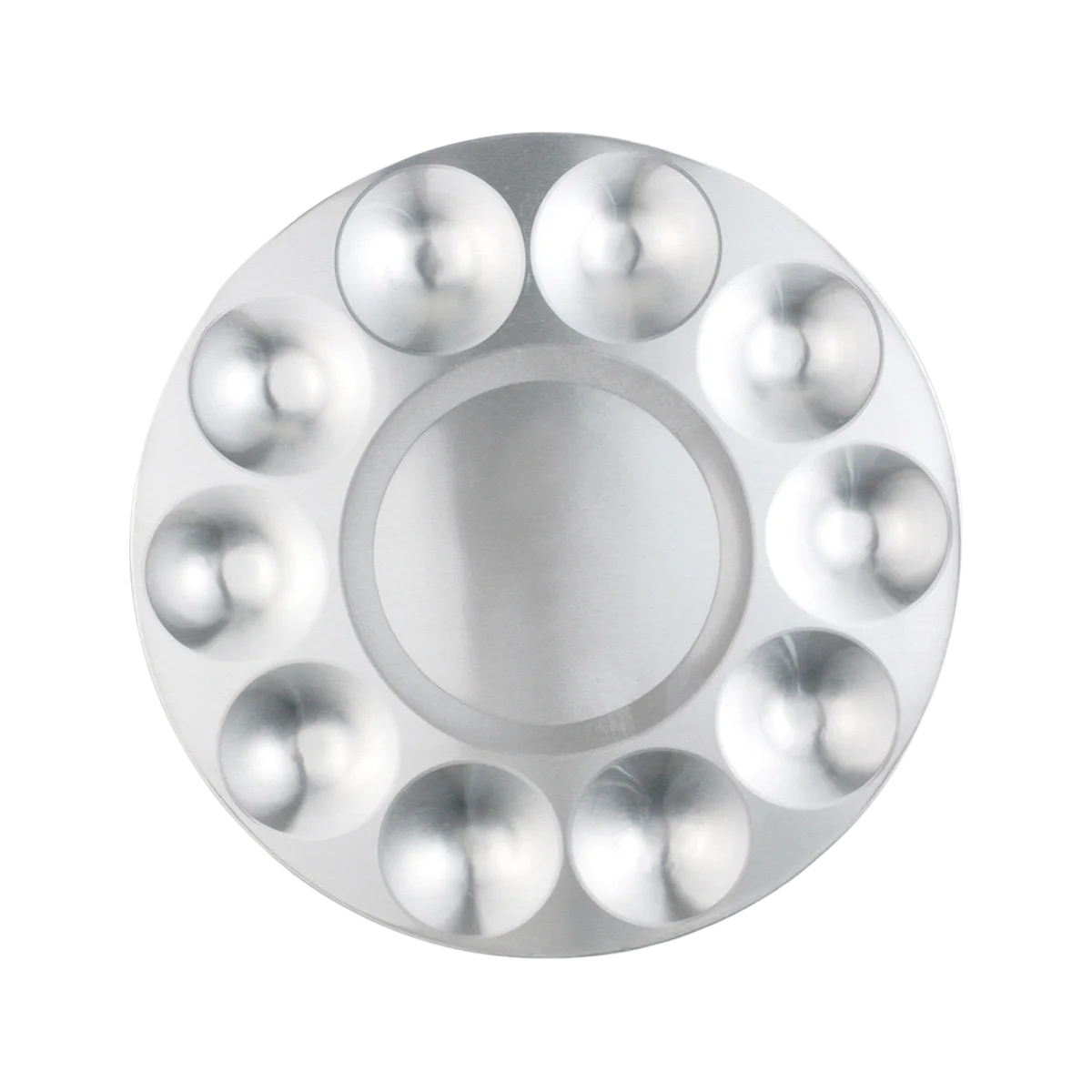 Aluminum Fine Art Painting palette Round 10-hole student gouache Paint palette Painting