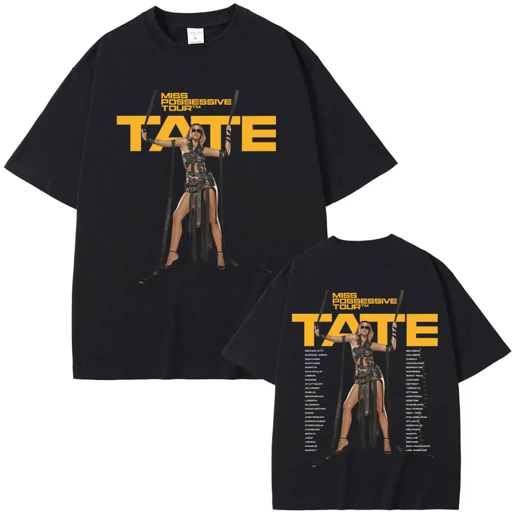 2025 Singer Tate Mcrae T8 Music T Shirts Men Women Vintage T-shirt Summer Cotton Oversized Short Sleeve Tee Tops for Fans Gift 4