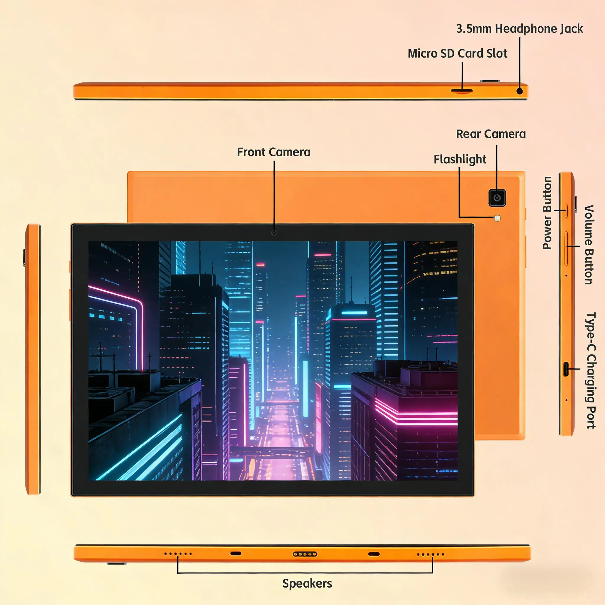 파이탄리 10.1인치 안드로이드 15 태블릿 8GB(4+4) 램 128GB 롬 옥타코어 1280*800 HD 5000mAh 5G 와이파이 1TB 확장 키즈 교육용 태블릿