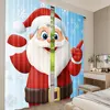 2Pcs Christmas Curtain Father Christmas Happy Winter Snow Season Elements Suitable For Living Room Bedroom Kitchen And Bathroom 3