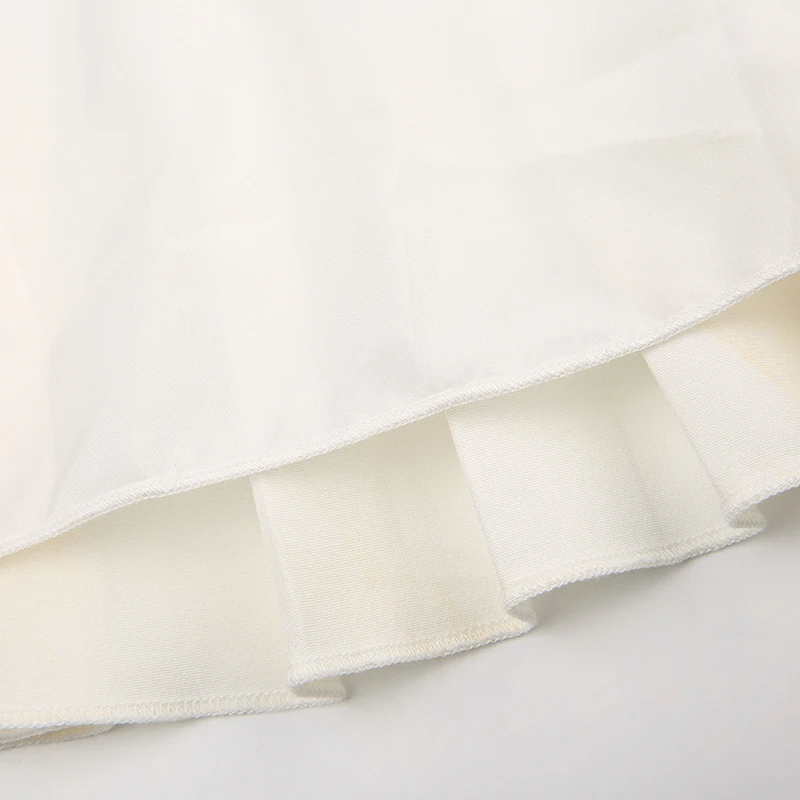 Sweet French Style White Spaghetti Straps A Line Pleated Dresses For Women Front Hook Closure Fit And Flare Mini Dress