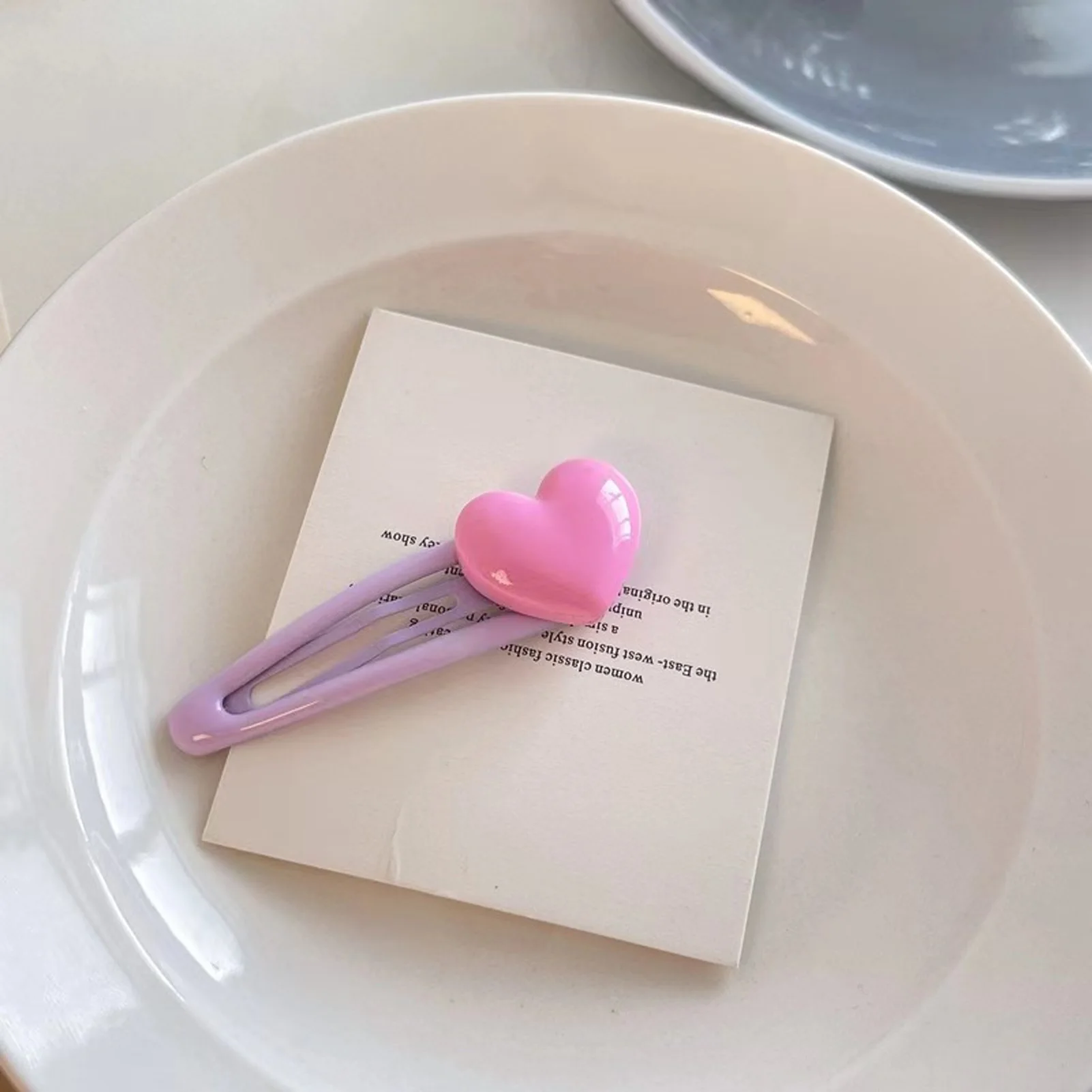 Dopaminfarbene Haarspange, Tropföl, herzförmiger BB-Clip für Frauen und Mädchen, trendige süße Haar-Accessoires, Kawaii-Haarspangen – Detail 7