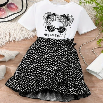 Girls Floral Skirt & Top Set 1