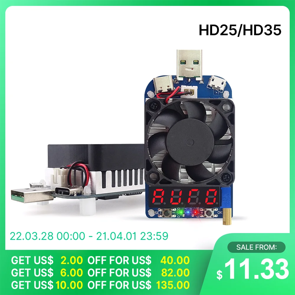 2 pcs RD Electronic Load resistor USB Current Tester Discharge Battery Capacity 2 pcs RD Electronic Load resistor USB Current Tester Discharge Battery Capacity