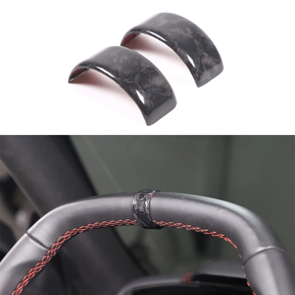 

2pcs Forged Pattern Steering Wheel Trim Identification Cover For Corvette C8 2020-2023 Easy To Install Fashionable Decal Part