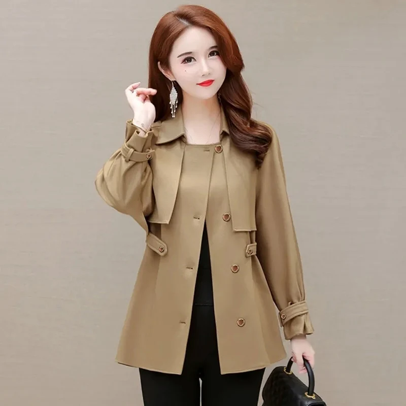 2023 New Spring Autumn Trench Coat Women's Korean Loose Single Breasted