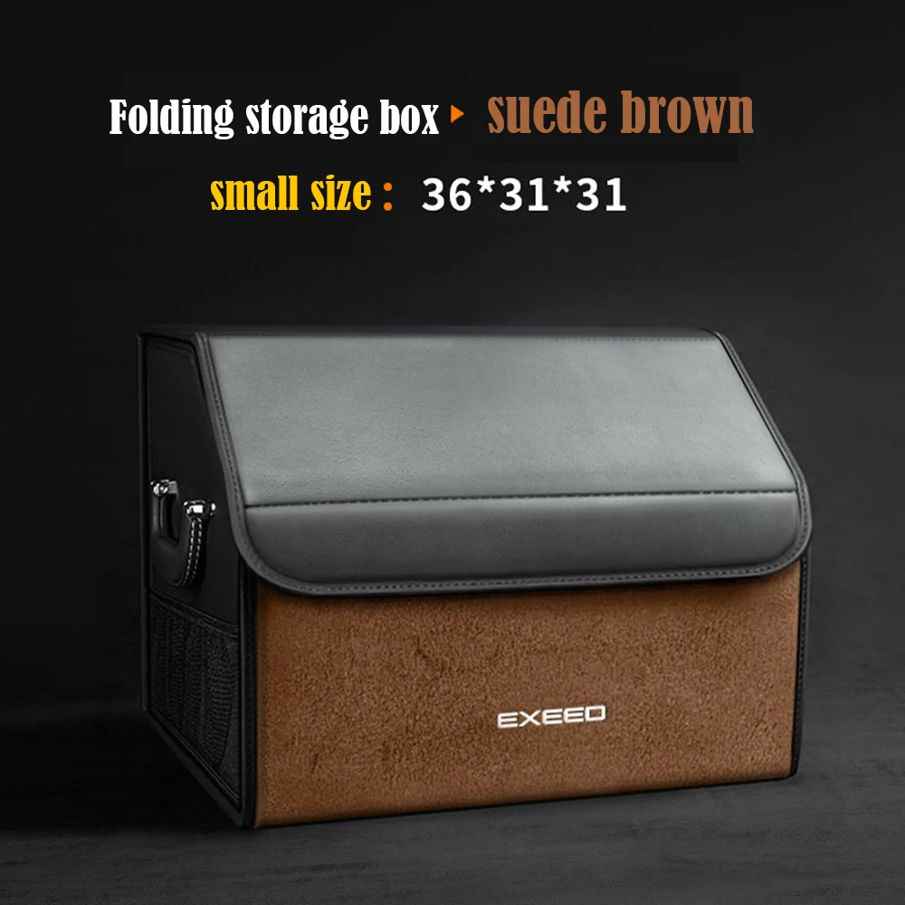 

For Chery Exeed TX TXL Exeed RX Car Trunk Organizer Box Multiuse Tools Storage Bag Stowing Suede Tidying Folding Box