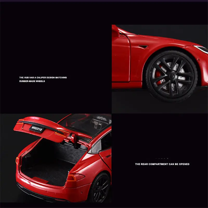 1:24 합금 자동차 모델, 다이캐스트 금속 장난감 자동차 모델, 시뮬레이션 컬렉션, 사운드 라이트, 어린이 장난감 선물, 모델 S 모델 3 Y