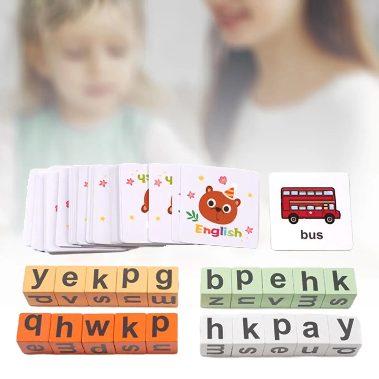 

Montessori Toy Imagination Develop Intelligence Spelling Blocks Game for Birthday Gift Study Living Room Tabletop Household