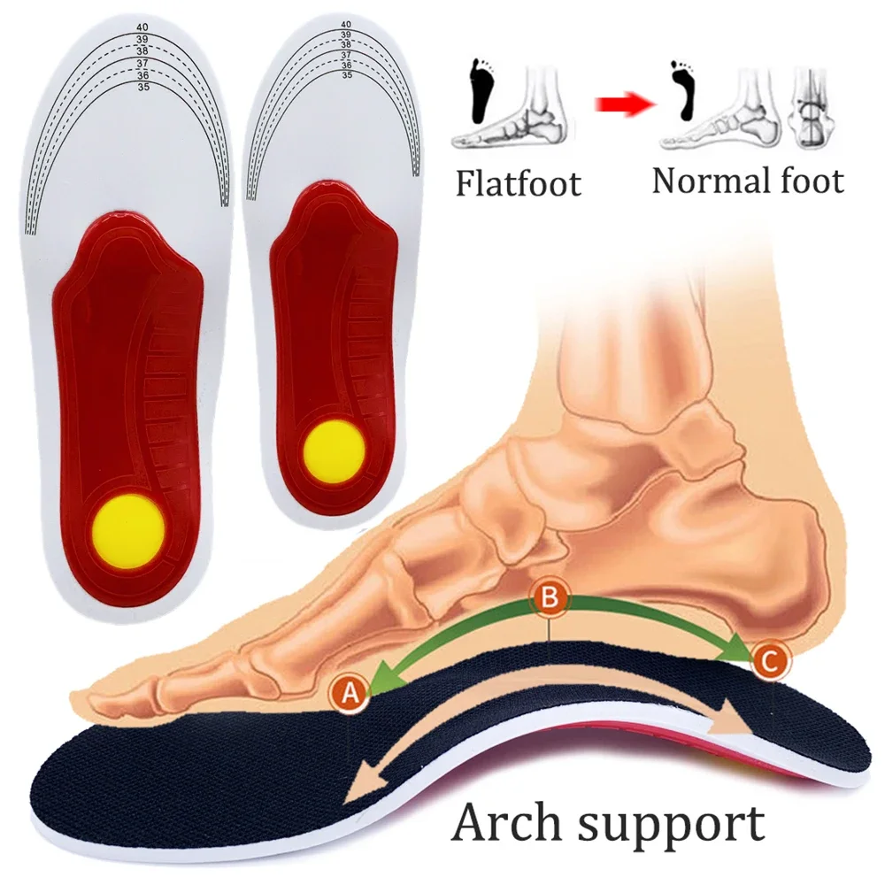 Premium Orthotic High Arch Support Insoles Gel Pad 3D Flat Feet O X Leg For Women Men Orthopedic Foot Pain Adjustable HealthCare arch support brace forefoot insoles