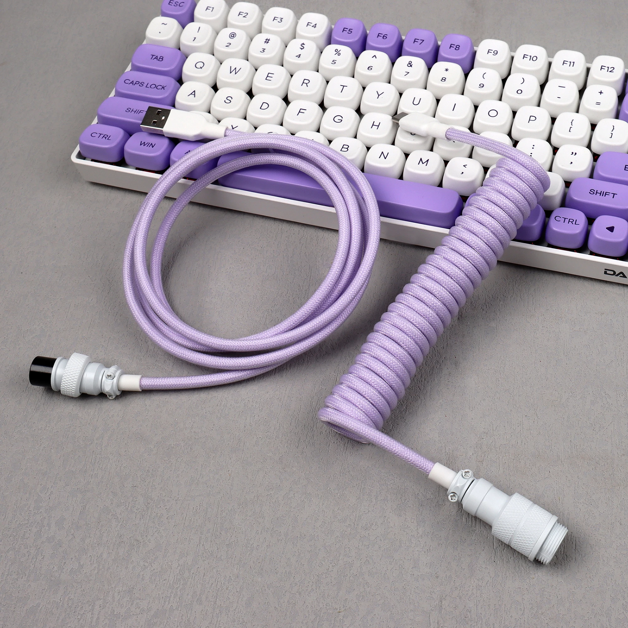 Usb Cabo Enrolado tipo c Teclado Mecânico Cabo Aviador Custom Desktop Computer Aviation Connector Cabo Paracord Lano-gx16 - Imagem 2
