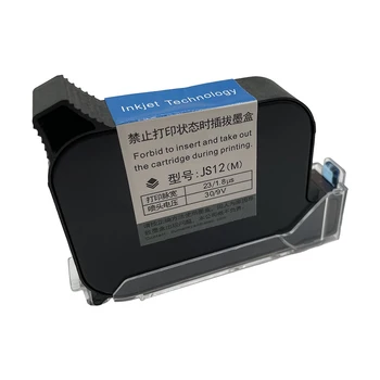 Stampante TIJ JS12 600 DPI Premium ad alta adesione Stampa eco solvente ad asciugatura rapida Altezza 12,7 mm Stampante a getto d'inchiostro Cartuccia d'inchiostro colorata