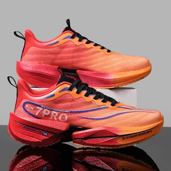 Nouveaux hommes plaque de carbone baskets en plein air semelle souple maille chaussures de sport chaussures de course léger anti-dérapant décontracté Couple chaussures de Tennis 1