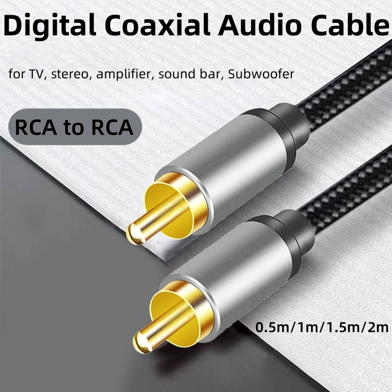Premium Gold-Plated Braided RCA Audio Cable