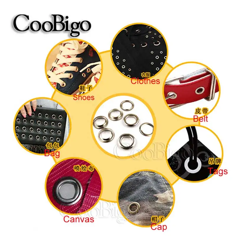 Premium Metal Eyelet Grommet Ring Kit for Sewing & Crafting (100 Sets, Silver)