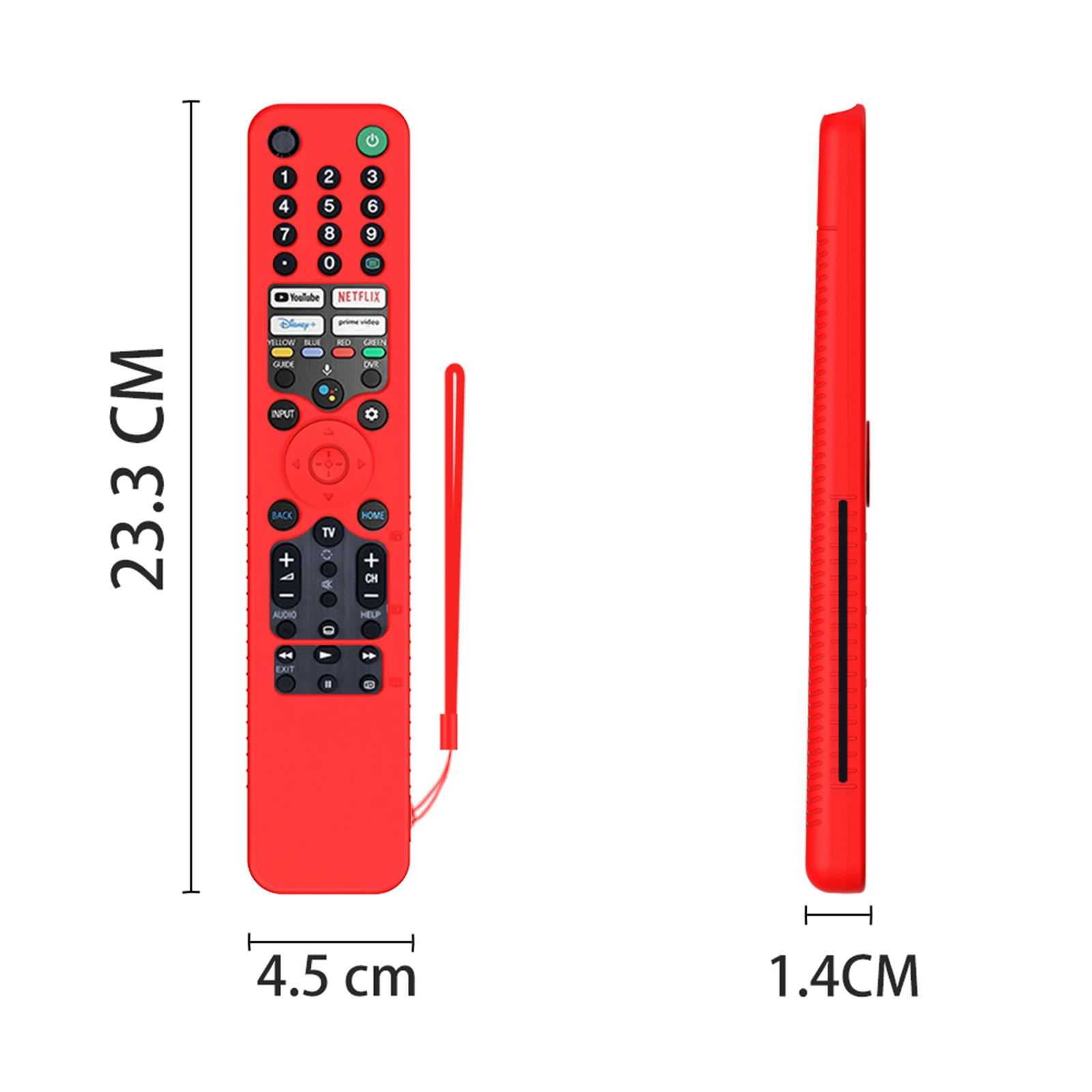 Silicone Protective Cover Shockproof Protective Skin Sleeve Waterproof with Lanyard for Sony RMF-TX520U MG3-TX520U Voice Remote 3