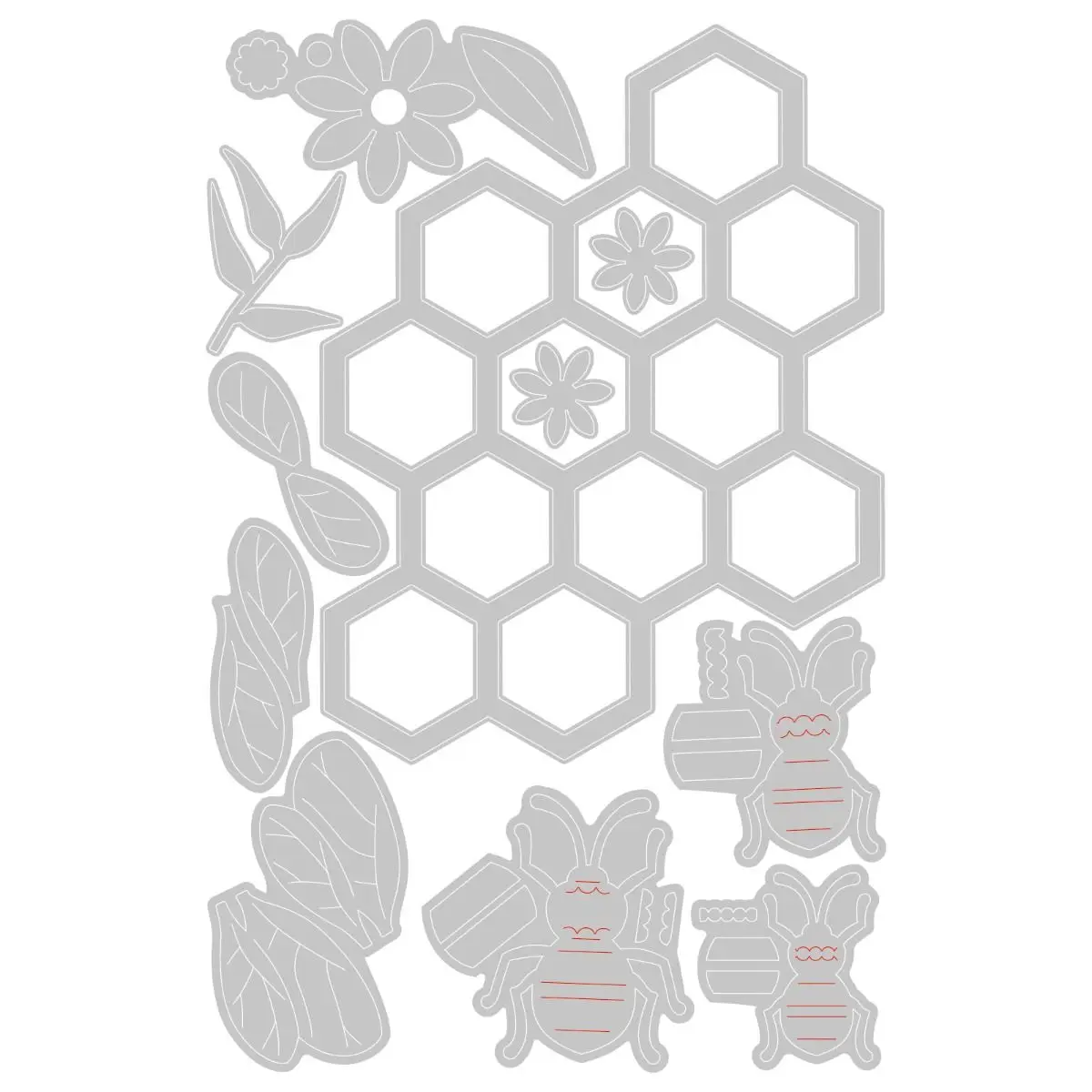 

Bee Flowers Honeycomb Metal Cutting Dies Stencils Die Cut for DIY Scrapbooking Album Paper Card Embossing New 2022