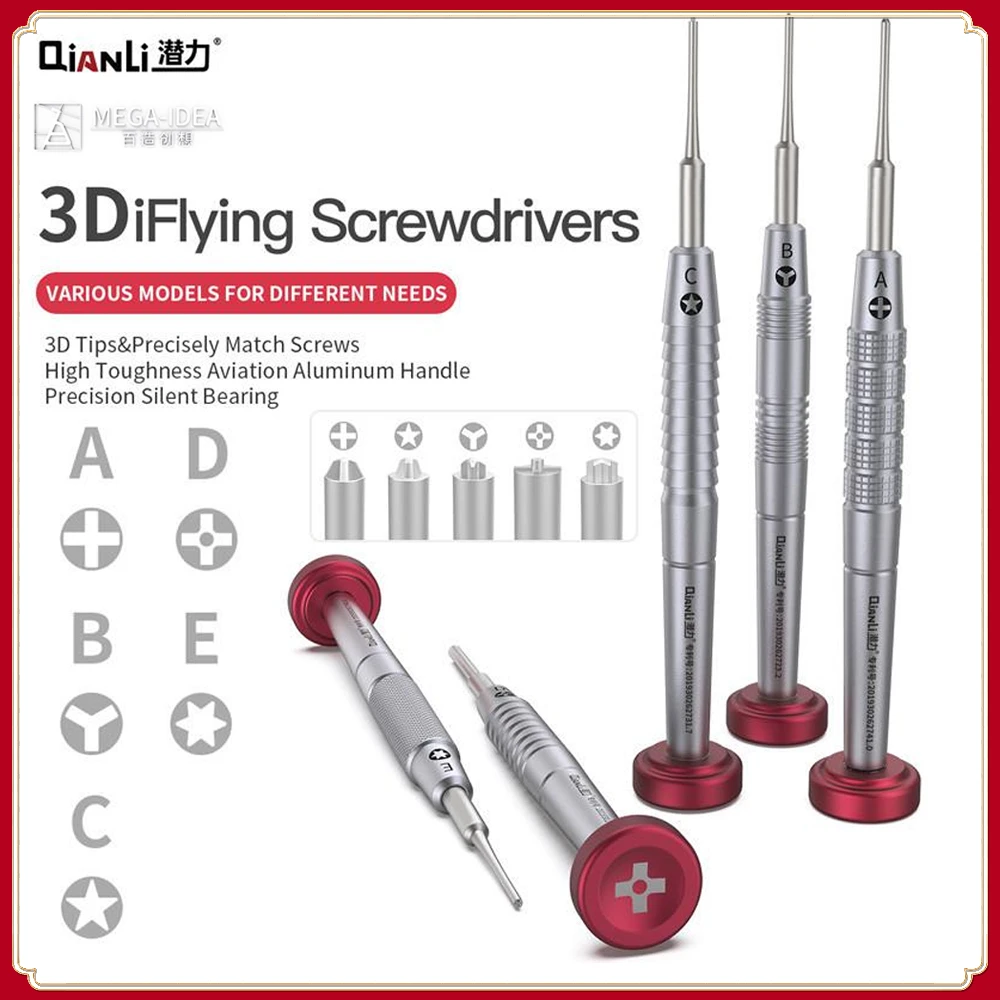 

QIANLI 3D High Precision Magnetic Bolt Opening Driver for Iphone Android Mobile Phone Repair Disassemble Screwdriver Repair Tool