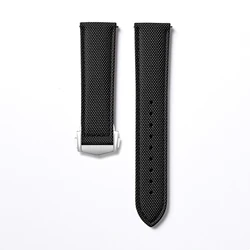 Waterproof Sailcloth Nylon Quick Release Watch Strap - Universal Sport Band - 22mm (Black 02)
