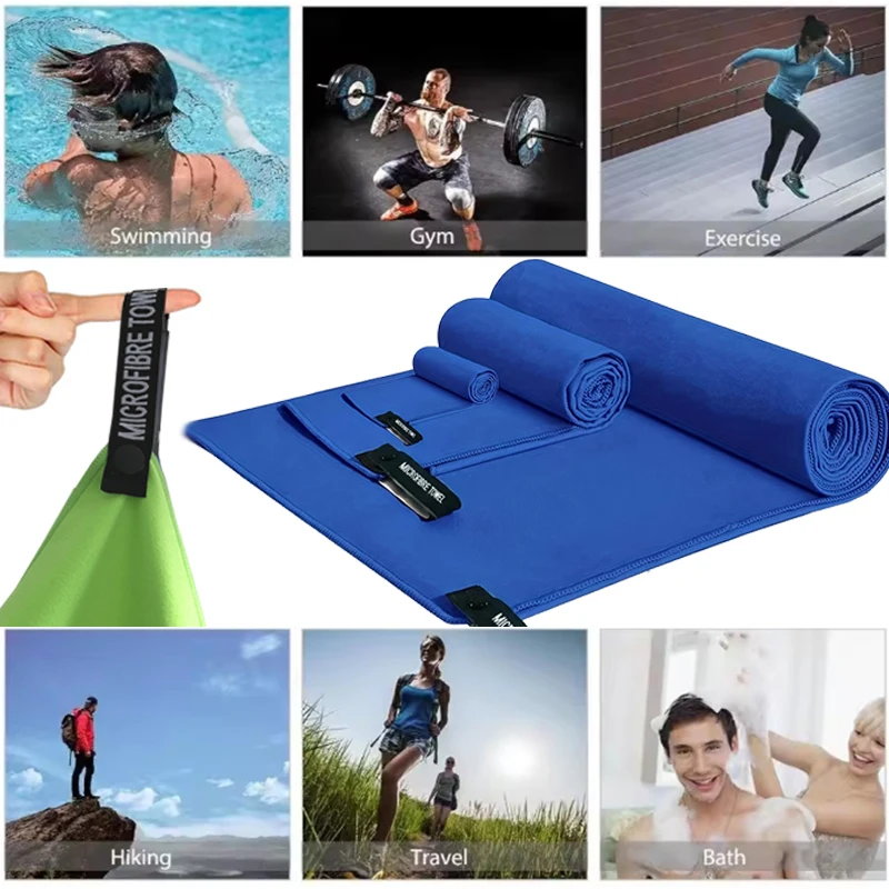 Sports Microfiber Towel Quick Drying Portable Running Yoga Swimming Fitness Sweat Wiping Large-sized Beach