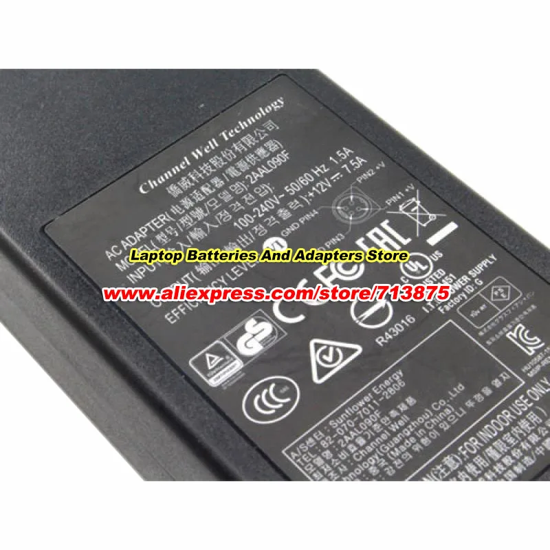 純正 2AAL090F ACアダプター CAM 090121 12V 7.5A 90W Synology DS416