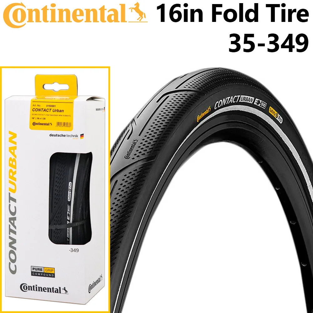 

Шина Складная Continental для велосипеда, компактная городская шина 16x1,35, состав PureGrip 35-349, складная, BMX