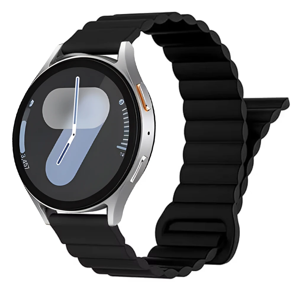 Magnetic Loop Silicone Sport Watchband - 20mm Adjustable Strap