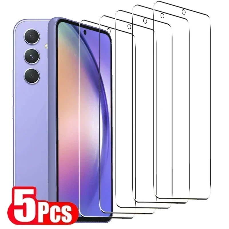 

5 шт. закаленное стекло для Samsung Galaxy A54 5G A14 A24 A34 M14 M54 Защитные пленки для Samsung A52 A52S A53 A33 A32 A12 A13 A71