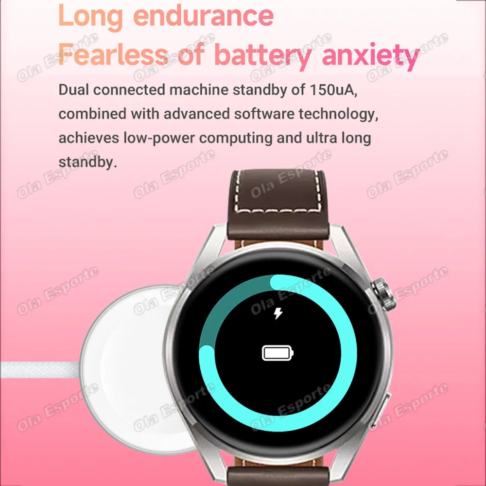 Wireless Charger Round SmartWatch Men 3D Watch DIY Faces Smart Watch for Women Health Heart Rate Monitor Bt Phone Call Message 3