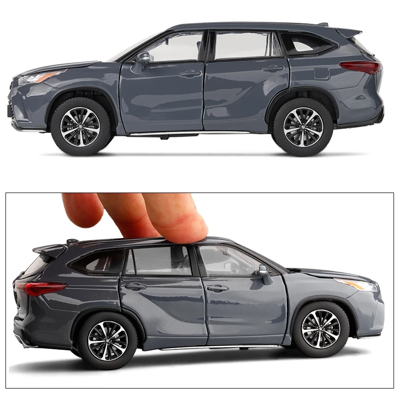 1/32 JKM Toyota Highlander XSE AWD HYBRID Diecast Toy Model SUV Sport Car Sound & Light Educational Collection Gift For Kids 4