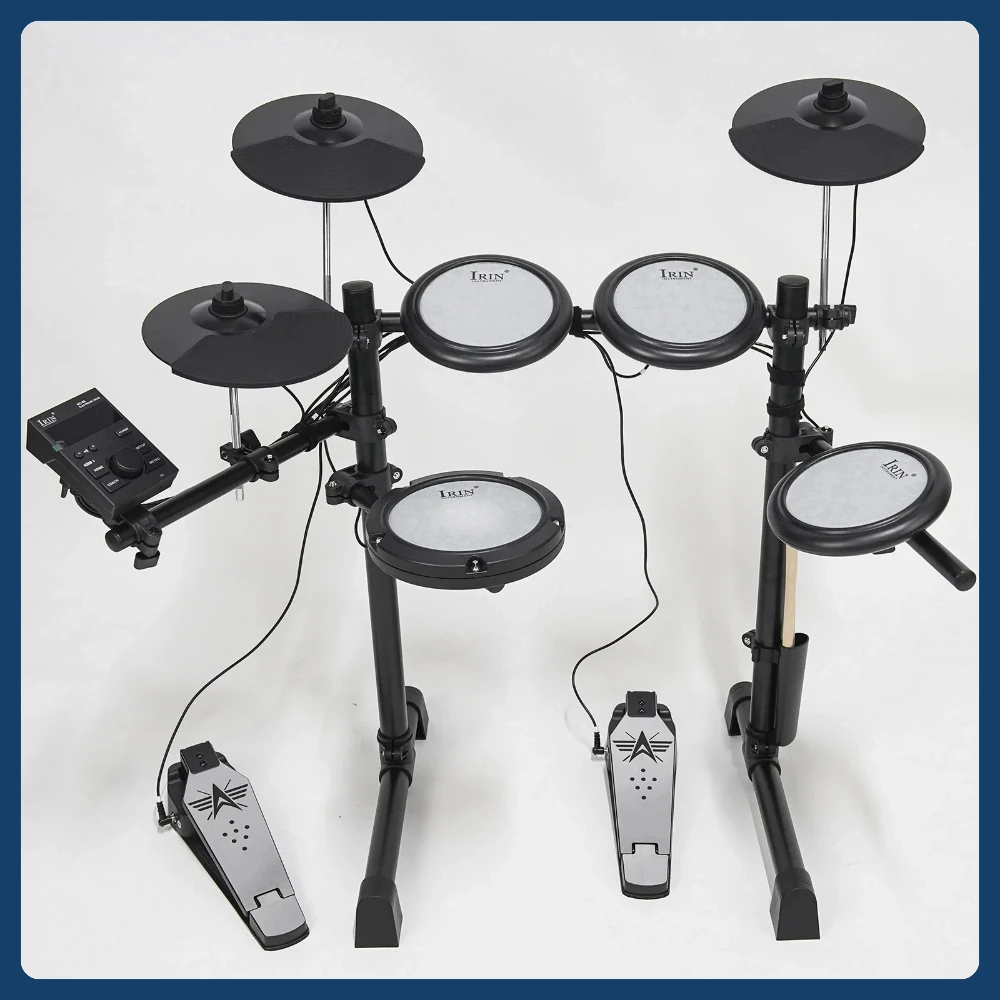 전자 드럼 세트 5 드럼 3 심벌 실리콘 300 사운드 헤드폰 탑재 타악기 BT 및 USB MIDI 편리한 연결