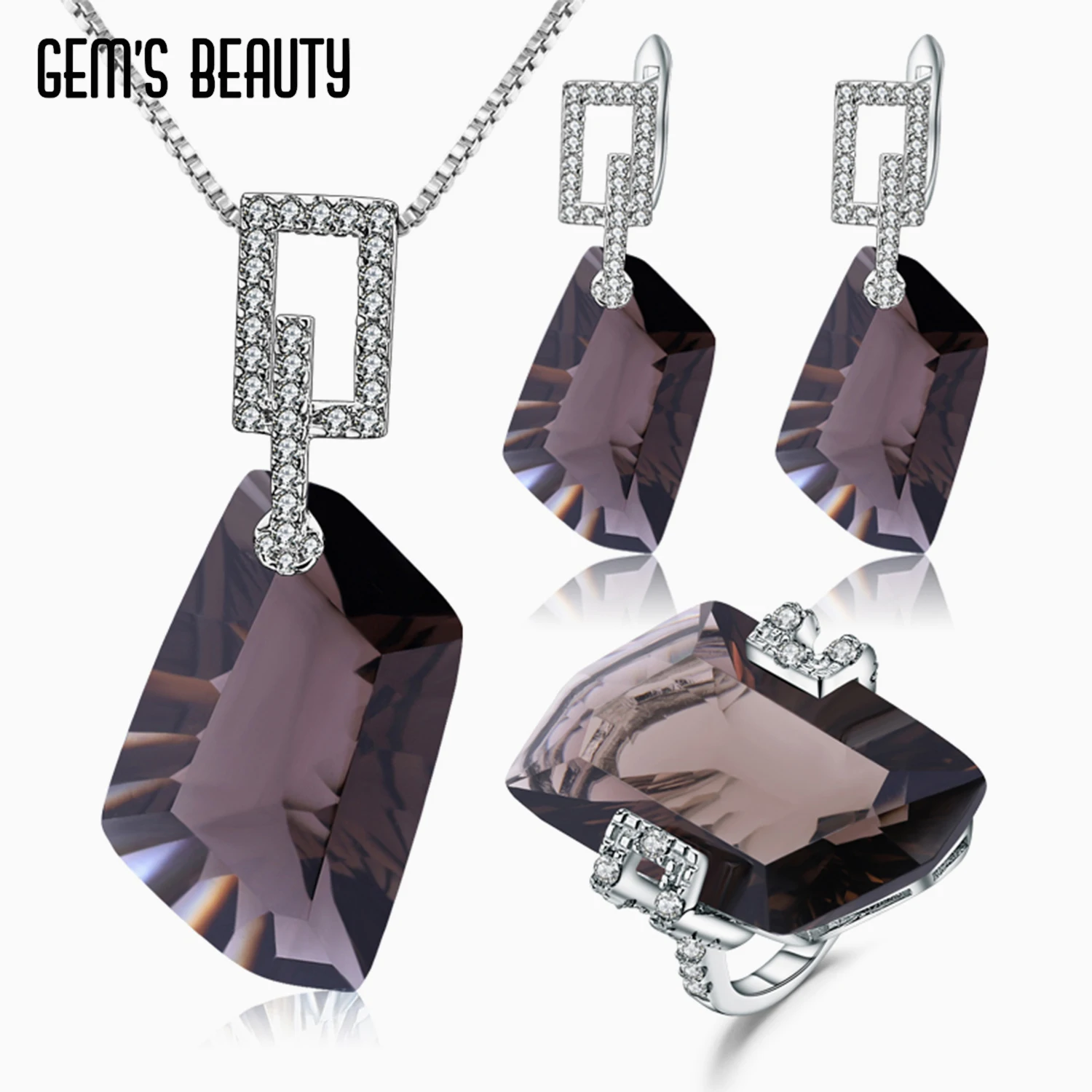 Gem's Beauty 18K 14K 10k Gold 925 Silver Sterling Modern Luxury Style Fine Jewelry Set For Women