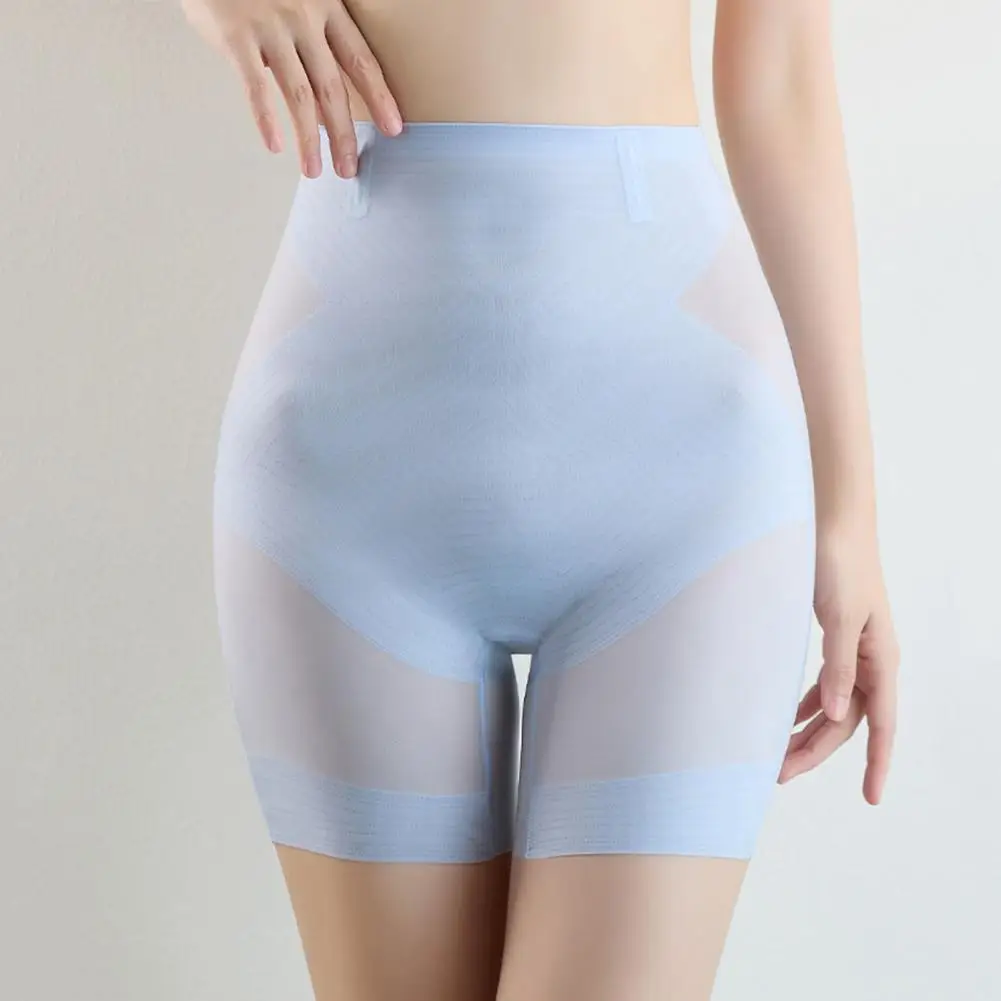 Women Ice Silk Safety Underwear Ice Silk Safety Shorts High Waist Underwear Breathable Leggings Skin-friendly