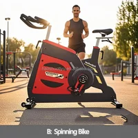 Matériau en acier pour vélo de spinning, exercice de cyclisme en salle, avec écran LCD et système de freinage magnétique, équipement de Fitness, utilisation en salle de sport 3
