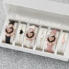 6PCs/Set Fashion Women's Watch Leather Strap Quartz Watch with Love Bracelet Set 1