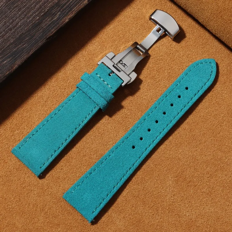 Luxury Suede Leather Watch Band with Butterfly Buckle - Quick Release Strap Accessory