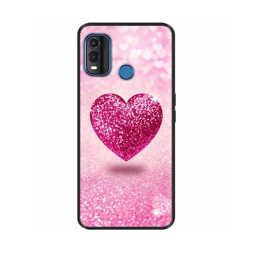 Chic Heart Flower Soft Silicone Phone Case - Black TPU Protective Bumper Cover