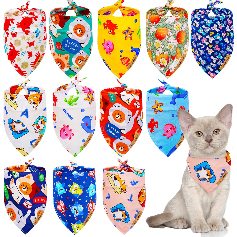 

New 50pcs Dog bandanas Summer Bulk Bandana For Dog Small Dog Cat Puppy Scarf Bibs Dogs Pets Grooming Accessories For Small Dogs