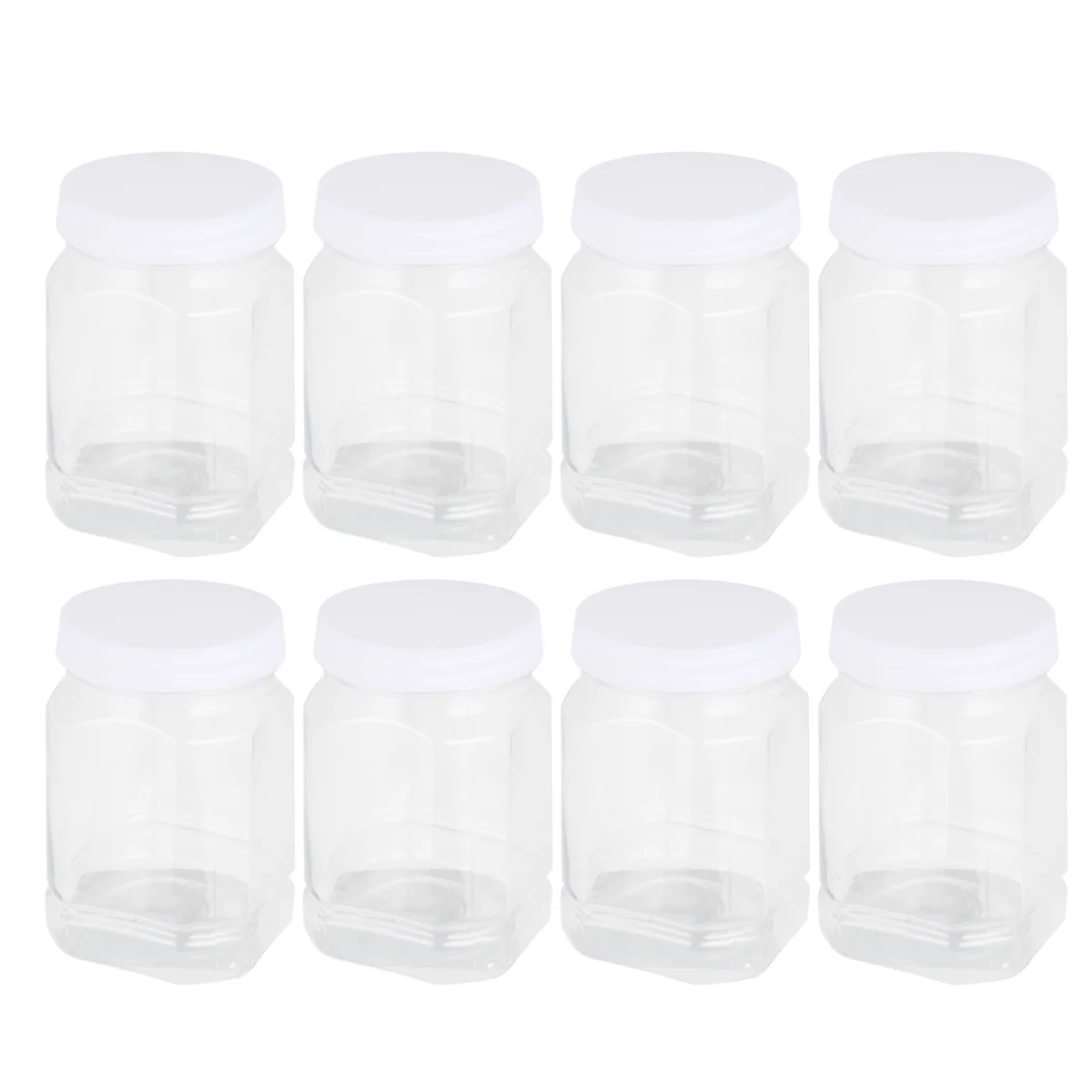 

Plastic Storage Jars with Ribbed Liner Screw On Lids Cereal Dry Food Container Airtight Leakproof Storage Bottle (360ml)