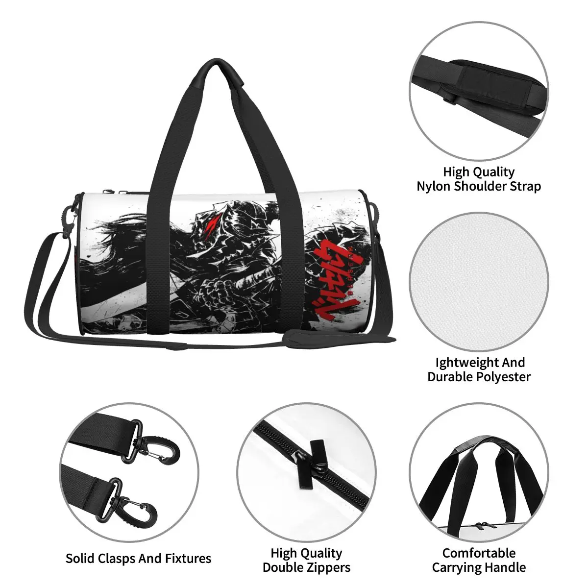 Japanese Manga Bereserk Printed Sports Bags Fashion Training Gym Bag Large Cute Handbags Couple Printed Weekend Fitness Bag 4