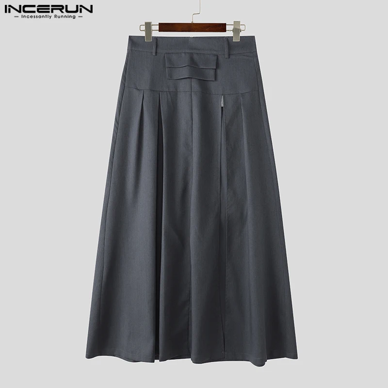 American Style Split Pleated Half Body Skirt