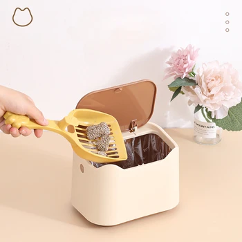 완전 밀폐형 고양이 배설물 쓰레기통, 대야 고양이 변기, 특수 쓰레기통, 배설물 용품