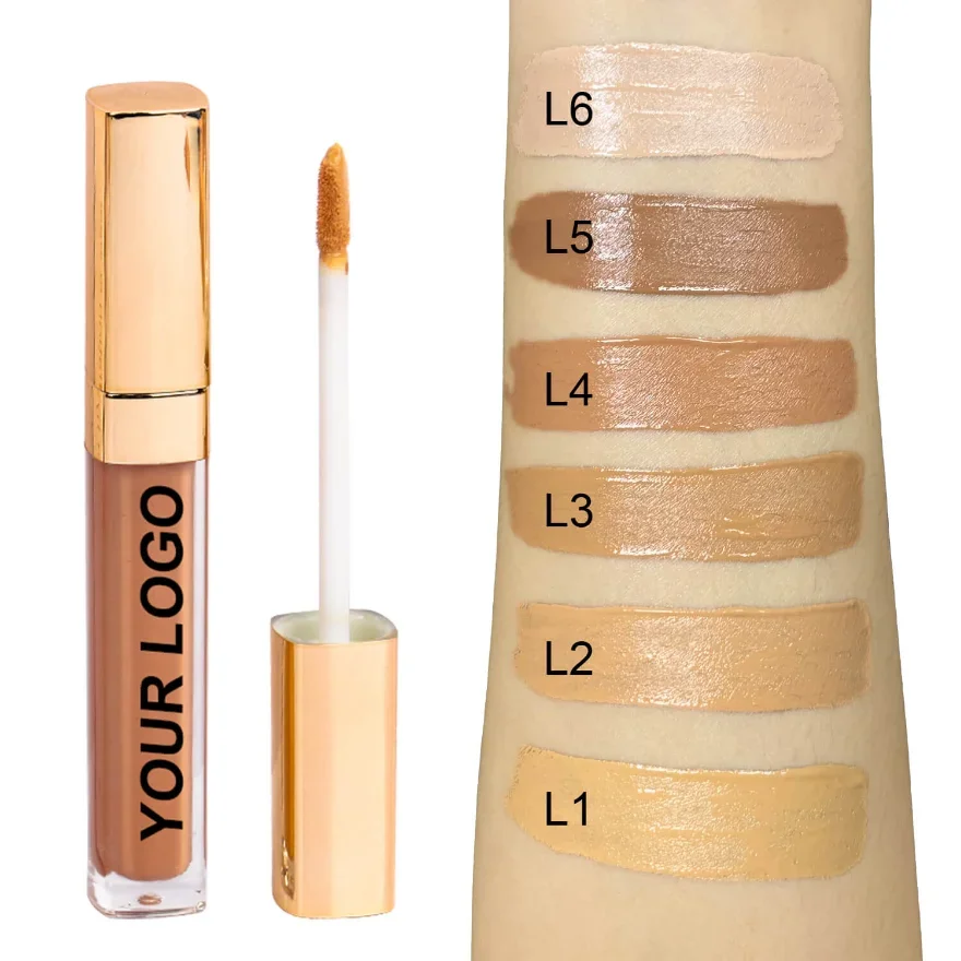 6 Colors Vegan Moisturizing Liquid Concealer Private Cosmetics Custom Logo 5